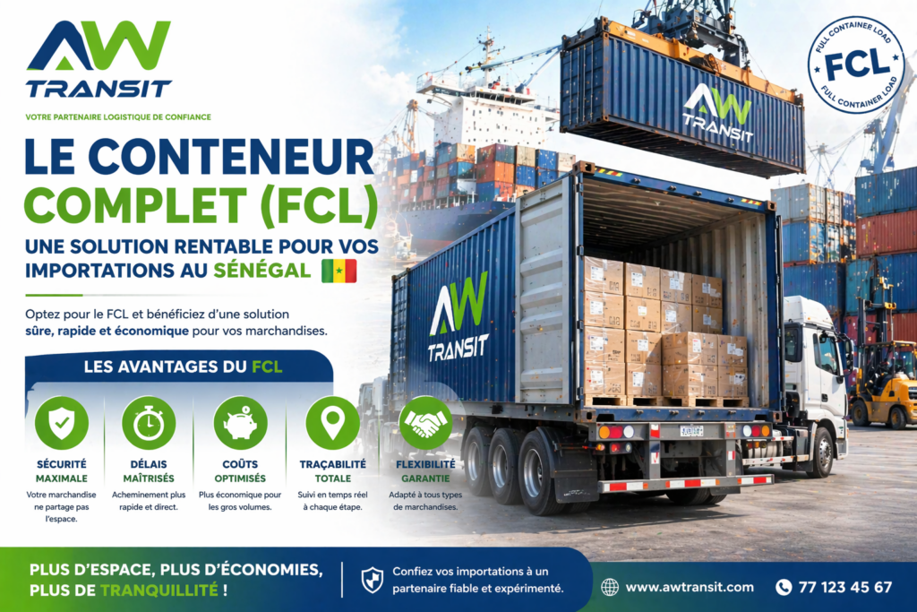 Le conteneur complet (FCL) : une solution rentable pour vos importations au Sénégal