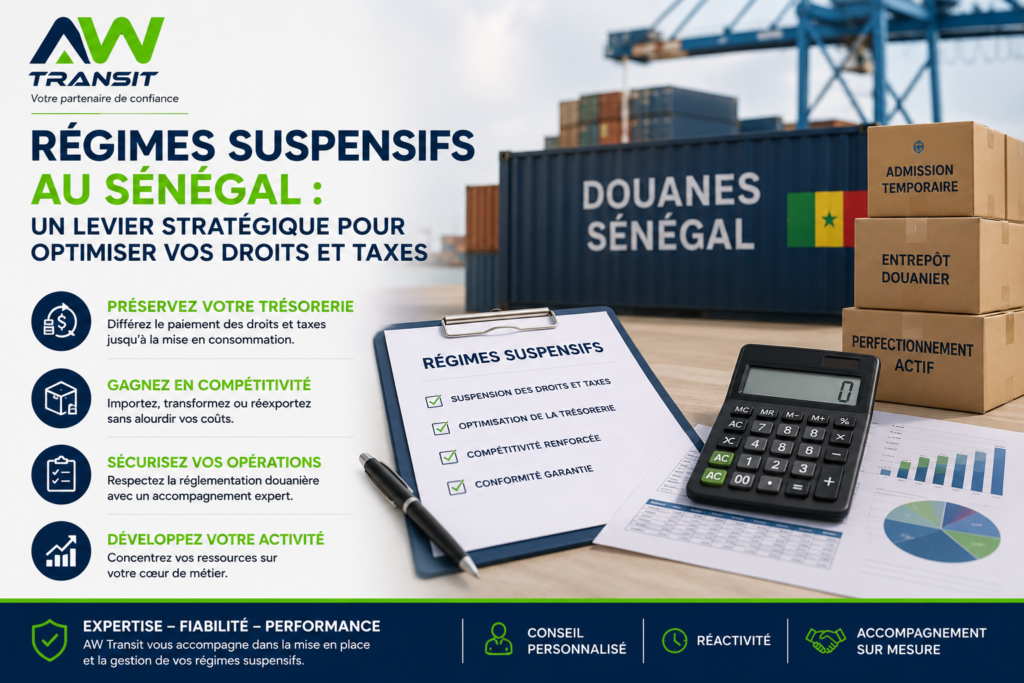 Régimes suspensifs au Sénégal : un levier stratégique pour optimiser vos droits et taxes