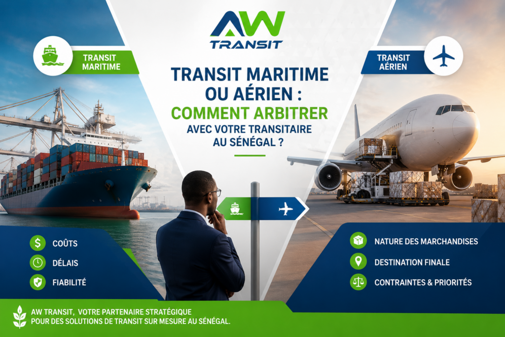 Transit maritime ou aérien : comment arbitrer avec votre transitaire au Sénégal ?