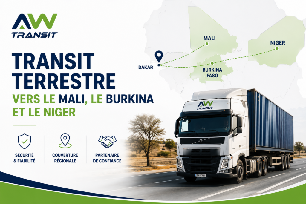 La valeur ajoutée d’AW TRANSIT sur les corridors de l’hinterland
Le transport terrestre est le maillon indispensable qui relie le Port de Dakar aux pays enclavés de l’hinterland ouest‑africain, en particulier le Mali, le Burkina Faso et le Niger. Pour ces pays sans accès à la mer, les corridors routiers et ferroviaires sont de véritables « artères économiques » qui permettent d’acheminer intrants, biens de consommation, équipements industriels et produits énergétiques.
AW TRANSIT s’est positionné sur ce segment comme un partenaire de confiance, en organisant le transit terrestre depuis Dakar vers ces pays et en gérant l’ensemble des formalités douanières et communautaires associées.
1. Des corridors structurés entre Dakar et l’hinterland
Les grandes infrastructures régionales et les couloirs de transport jouent un rôle central pour relier les ports de l’Afrique de l’Ouest aux pays enclavés. Dans ce dispositif :
le corridor Dakar–Bamako connecte le port de Dakar au Mali sur environ 1 300 km et constitue l’un des principaux accès du pays à l’Atlantique ;
la partie ouest du Trans‑Sahelian Highway (TAH‑5) relie Dakar à N’Djamena via le Mali, le Burkina Faso et le Niger, structurant les échanges régionaux ;
d’autres liaisons routières permettent d’atteindre le Burkina et le Niger en reliant ces corridors à des réseaux internes.
Ces couloirs sont essentiels pour :
approvisionner les pays de l’AES (Mali, Burkina, Niger) en biens de consommation, intrants agricoles, produits pétroliers, équipements de chantier ;
soutenir les industries minières et énergétiques, fortement dépendantes d’une logistique régulière ;
faciliter l’intégration économique régionale au sein de l’UEMOA et de la CEDEAO.
2. Ce que propose AW TRANSIT en transit terrestre
AW TRANSIT décrit clairement son offre de transit terrestre depuis Dakar vers les pays d’Afrique de l’Ouest : transport sécurisé, gestion des formalités communautaires, et respect strict des réglementations régionales. Concrètement, cela comprend :
l’organisation du transport routier des marchandises depuis le Port ou l’Aéroport de Dakar vers les pays de l’hinterland (Mali, Burkina, Niger, Guinée) ;
la gestion des formalités douanières et des documents de transit (au départ de Dakar, aux frontières, et à l’arrivée) ;
la prise en charge du passage sécurisé aux frontières et du respect des règles communautaires de l’UEMOA/CEDEAO ;
un suivi continu du convoi jusqu’à la destination finale, avec coordination entre transporteurs, clients et administrations.
Cette approche permet aux entreprises maliennes, burkinabè ou nigériennes d’utiliser Dakar comme hub logistique, sans se perdre dans la complexité des formalités et des corridors.
3. Les enjeux spécifiques sur les routes Mali–Burkina–Niger
Les pays du Mali, du Burkina Faso et du Niger sont confrontés à plusieurs défis sur leurs routes :
insécurité persistante sur certains tronçons, avec des risques pour les personnes, les véhicules et les cargaisons ;
routes parfois dégradées et trajets plus longs, qui augmentent les coûts de transport et les délais ;
multiplication des contrôles et barrières routières, qui peuvent ralentir les convois et créer des incertitudes pour les chargeurs ;
contexte politique et réglementaire en évolution, avec des impacts sur les flux (fermetures temporaires, nouvelles règles, etc.).
Dans ce contexte, l’expertise d’un transitaire qui connaît les réalités du terrain et les réseaux d’acteurs devient essentielle pour sécuriser les flux et limiter les perturbations.
4. La valeur ajoutée d’AW TRANSIT sur ces corridors
Sur les axes Dakar–Bamako et les routes vers le Burkina et le Niger, la valeur ajoutée d’AW TRANSIT repose sur plusieurs points :
Maîtrise des formalités de transit : préparation des déclarations de transit, gestion des documents communautaires, coordination avec les douanes sénégalaises et les administrations des pays de destination.
Réseau de partenaires transporteurs : sélection de transporteurs routiers habitués à ces corridors, conscients des contraintes de sécurité et des pratiques locales.
Suivi et coordination : accompagnement des clients à chaque étape (sortie du port, franchissement des frontières, arrivée à destination), avec un reporting régulier sur l’avancement des convois.
Adaptation aux réalités du terrain : prise en compte des recommandations officielles, des zones à risque et des itinéraires les plus adaptés en fonction des situations (par exemple, choix entre certaines variantes de routes au sein du Trans‑Sahelian Highway).
Pour les chargeurs, cela se traduit par une meilleure maîtrise des délais, une réduction des aléas et une sécurisation accrue de leurs approvisionnements vers le Mali, le Burkina et le Niger.
5. À retenir
Les corridors reliant Dakar au Mali, au Burkina et au Niger sont des couloirs essentiels pour les pays enclavés, mais soumis à des défis importants (sécurité, état des routes, contrôles).
Le transit terrestre vers ces pays exige une gestion rigoureuse des formalités douanières, un choix réfléchi de transporteurs et une bonne connaissance des réalités locales.
En s’appuyant sur AW TRANSIT, les entreprises bénéficient d’un partenaire capable d’organiser et de sécuriser leurs flux terrestres depuis Dakar vers l’hinterland, en combinant expertise douanière, logistique et régionale.
